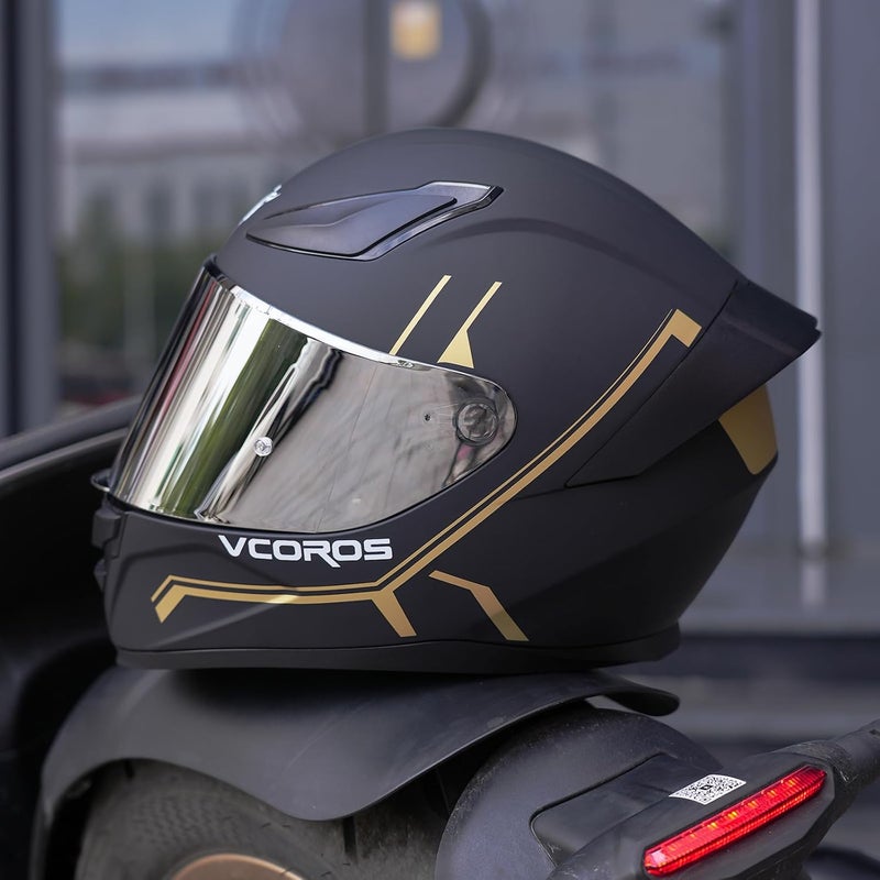 VCOROS Motorcycle Helmets Visor Shield WS-609 Full Face Helmet Visor Replacement Accessories (Chrome Silver) - Image 5